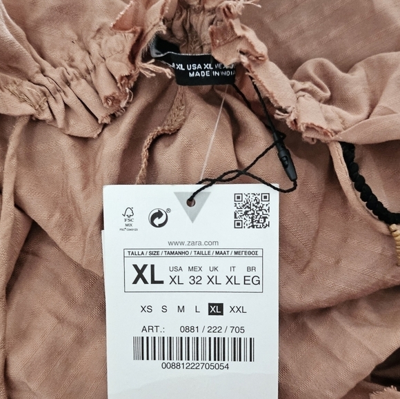 New Zara Kaftan Beaded Neckline Maxi Dress/Swim Beach Cover-Up  NWT XL - Picture 10 of 16